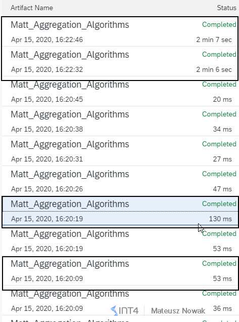 SAP CPI Monitor Message Processing - Aggregation Algorithm Combine